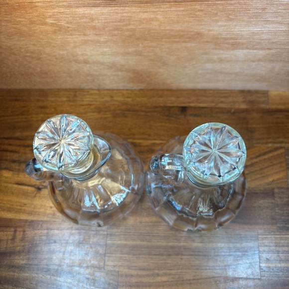 Anchor Hocking Pair Glass Cruets Vintage 1940s with Original Stopper 5-1/4" VTG - Picture 6 of 8